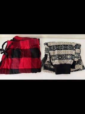 Old Navy Red and Black Plaid Lounge Pants